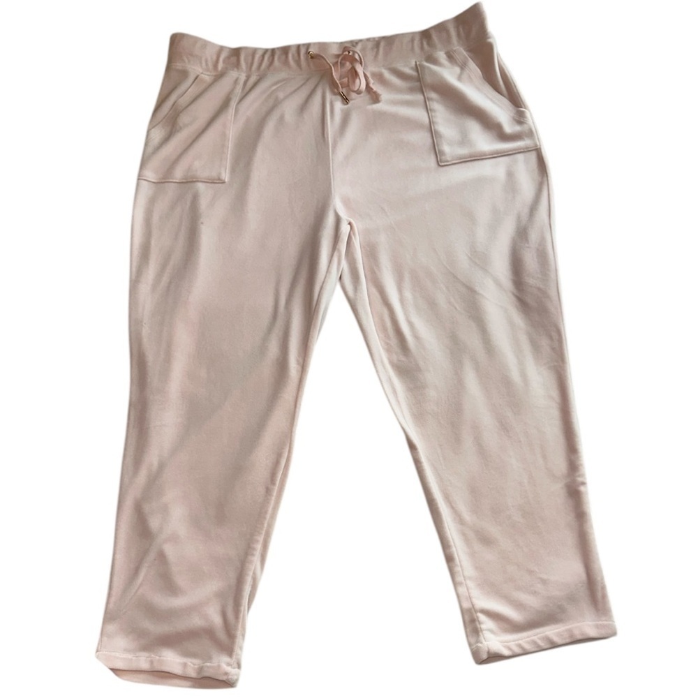 Juicy Couture Velour Pants Pull on Elastic Waistband w/ Drawstring Altered Hem